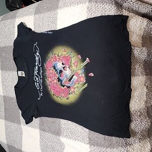 Vintage Womans Ed Hardy shirt with skull